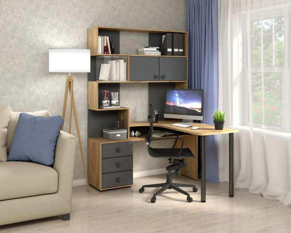 Стол компьютерный СК-7 дуб крафт/графит