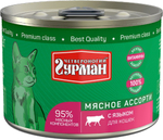 Мясное ассорти с языком, 190г консервы для кошек ЧГ