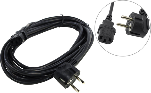 5bites &lt;VDE107550&gt; Кабель компьютер - розетка 220V 5м Европейский стандарт, Г-образный