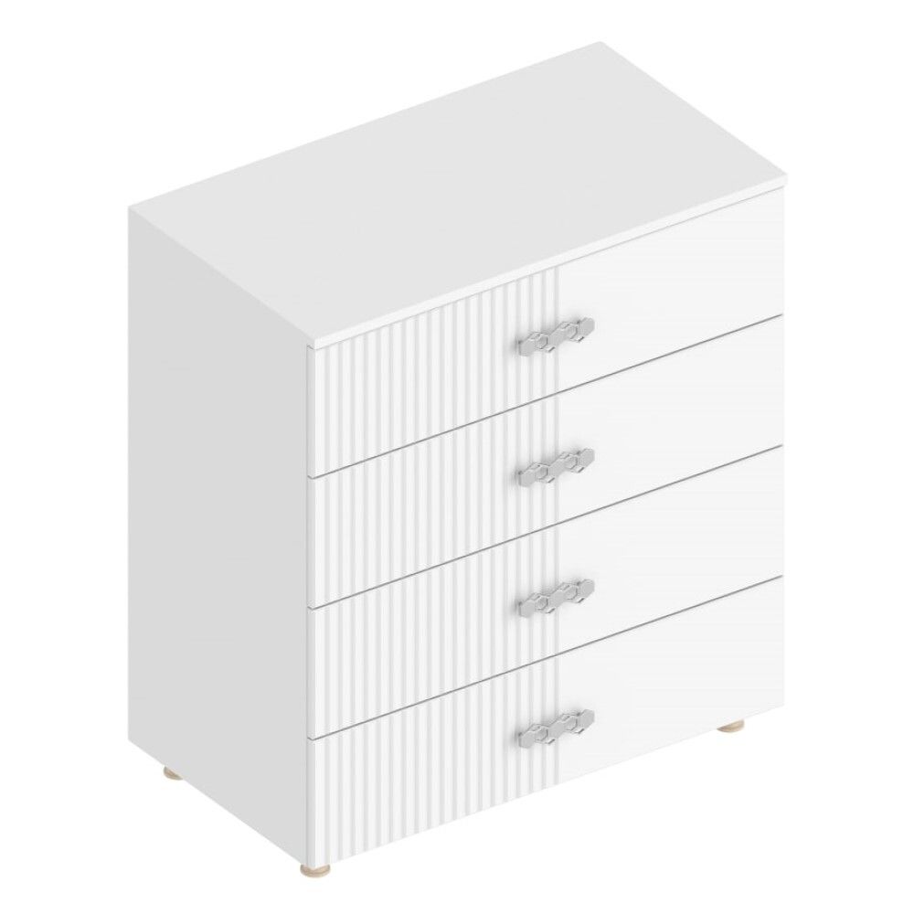 Комод с 4 ящиками МС "Сандра" (Белый лофт)