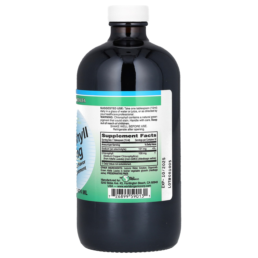 World Organic, жидкий хлорофилл, 474 мл (16 жидк. унций)