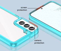 Чехол с усиленными боковыми рамками бирюзового цвета для Samsung Galaxy S23+ Плюс, мягкий отклик кнопок