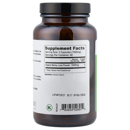 Pure Planet, Ячмень, 180 вегетарианских капсул (333 мг на капсулу)