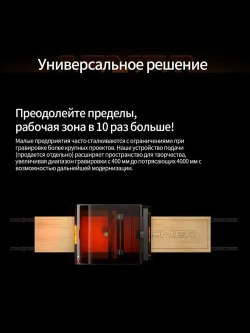 Лазерный гравёр ACMER P3 48 Вт закрытого типа гравировка по дереву, акрилу, коже и МДФ, рабочая зона 400 390 мм, высокая точность