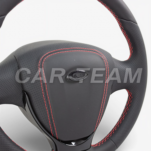 Руль в стиле Приора 2 в сборе адаптированный на ВАЗ 2113, 2114, 2115 - в экокоже и центральной отметкой