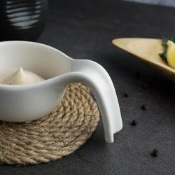 Соусник 80 мл 12*7,5 см h3,8 см Mini Mix с ручкой белый фарфор P.L. Proff Cuisine [6]