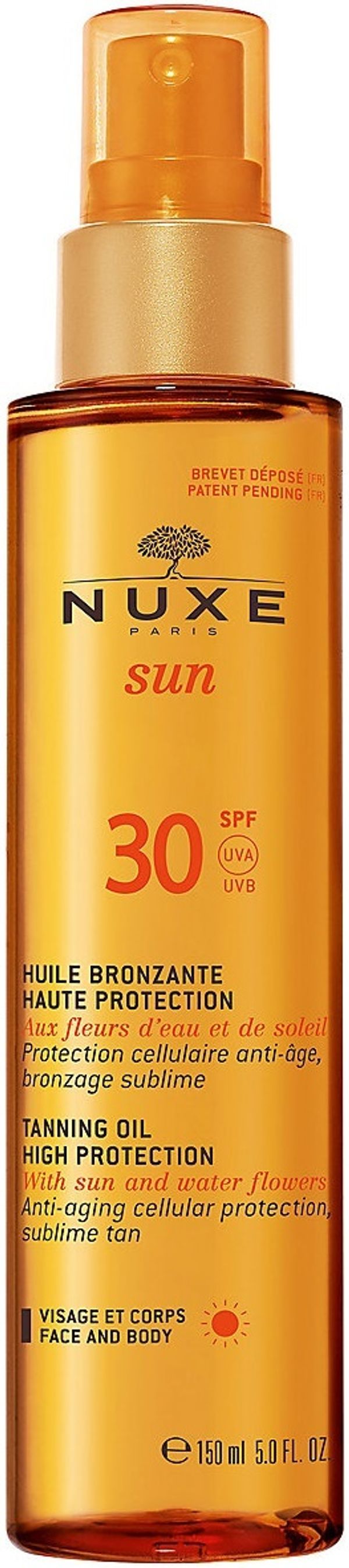 NUXE SUN Масло для загара для лица и тела SPF 30