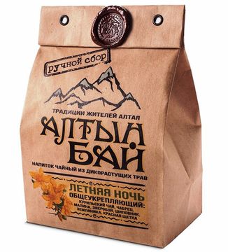-Чайный напиток "Летняя ночь" (общеукрепляющий) 100г. (курильский чай, зверобой, чабрец,  красная щетка , шиповник , лист малины, лист земляники)