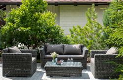 "Капучино Cингл" лаунж-зона из искусственного ротанга, цвет графит