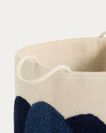 Корзина из хлопка Tandani бежевого цвета с синим слоном 50 см