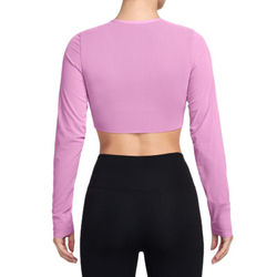 Женский топ теннисный Nike Court Paris Slam Long Sleeve Cropped Tennis - light magenta/tattoo/light magenta/black