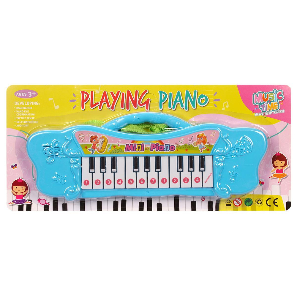 Пианино на бат. 38см, блистер D0024