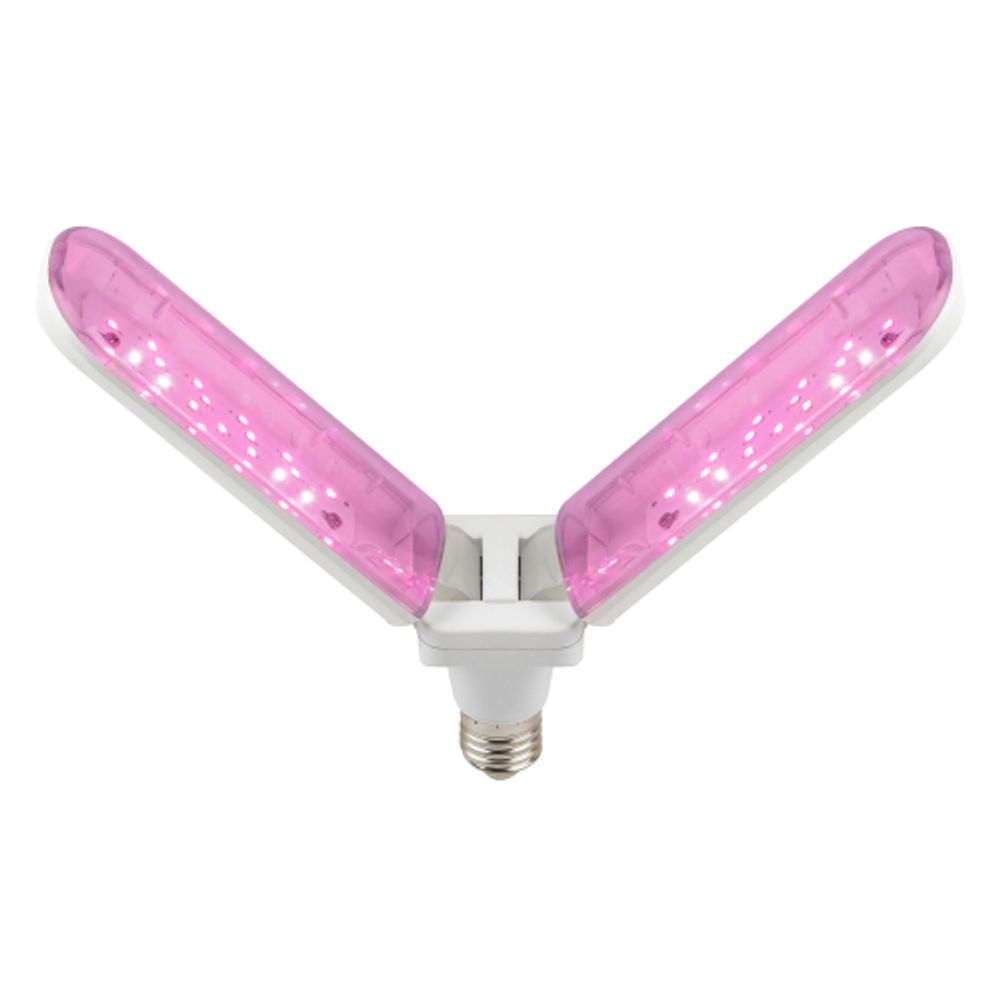 Фитолампа для растений светодиодная ЭРА GREEN LINE ФИТО-20W-PL-E27-GR 2-х лепестковая красно-синего спектра 20 Вт Е27 | Фитолампы Е27