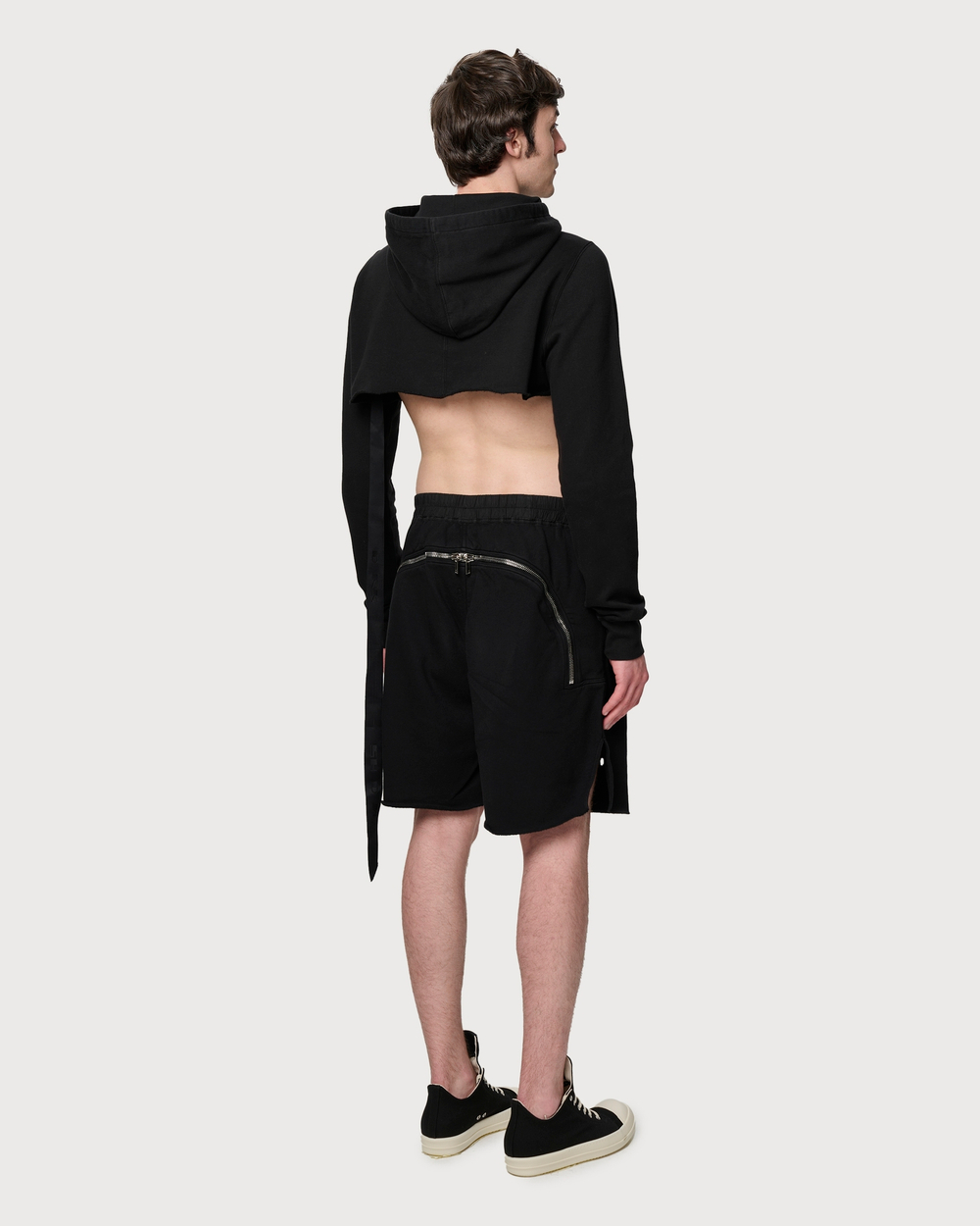 RICK OWENS DRKSHDW ХУДИ ЧЕРНАЯ МУЖСКАЯ УКОРОЧЕННАЯ