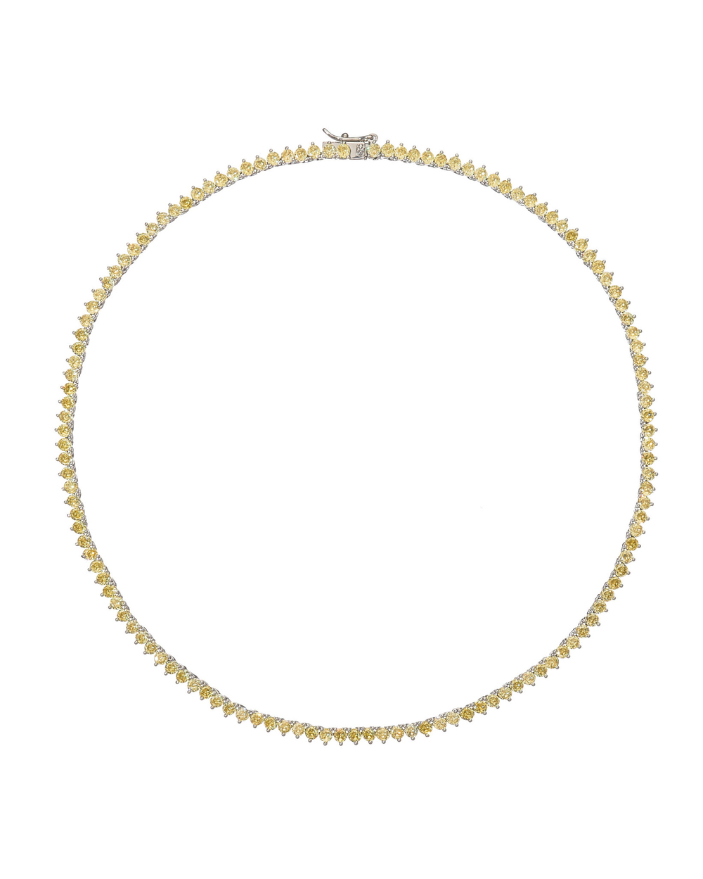 Колье полоса желтых цирконов, серебро