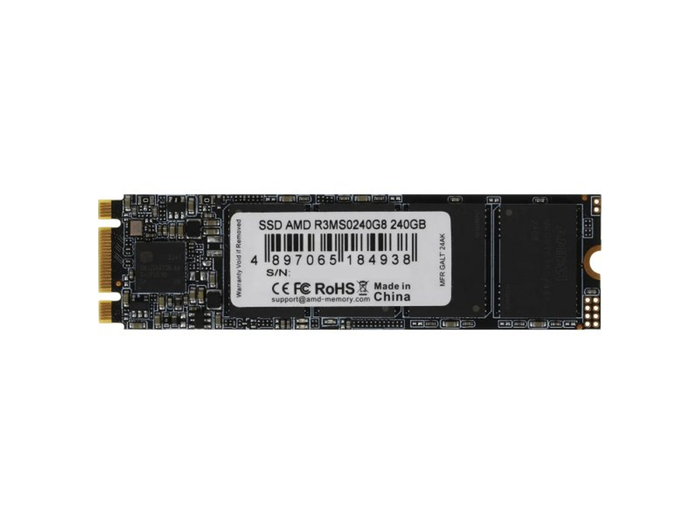 SSD накопитель AMD Radeon 240ГБ, M.2 2280, SATA III, [R3MS0240G8]