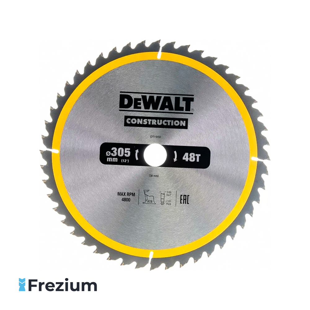 Диск пильный по дереву &quot;DeWalt Construction&quot; (305x2.0x30 48T; DT1959)