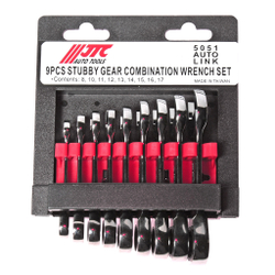 Набор ключей комбинированных 8-17мм трещоточных укороченных 9 предметов JTC