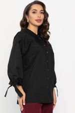 Блуза с завязками Ажур (черная) Б14387-10М LT Collection