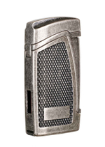 Зажигалка сигарная Passatore, двойное пламя, с пробойником, серебристый антик