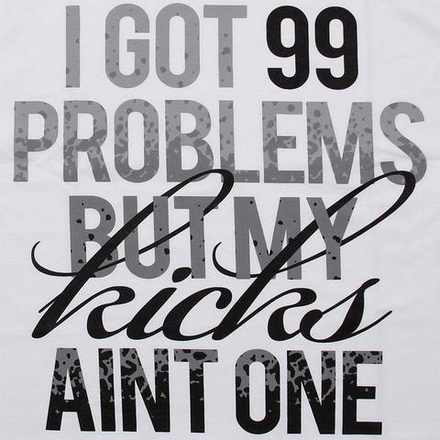 Футболка Sneaktip 99 Problems Splash белая с серым