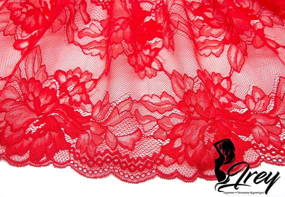 03-141 Кружево эластичное 22 см, красный 100