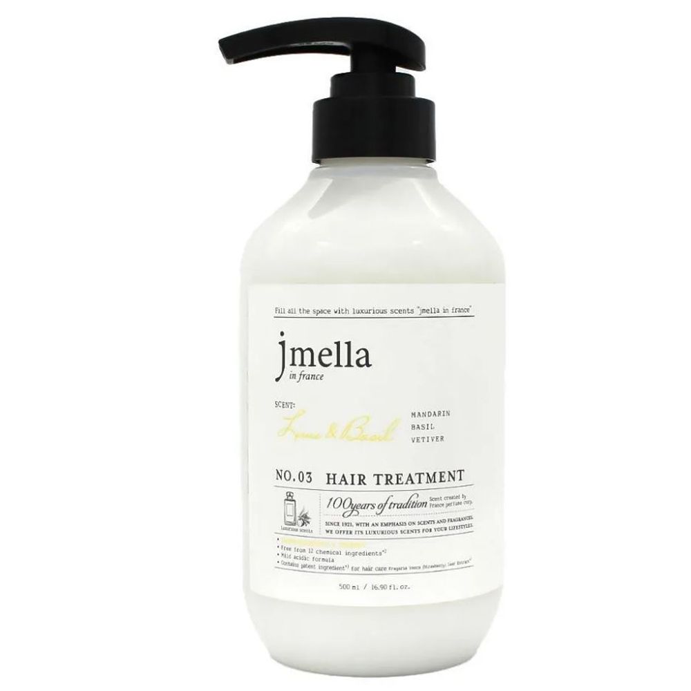 JMELLA Маска для волос &quot;Мандарин, базилик, ветивер&quot;- IN FRANCE LIME &amp; BASIL HAIR TREATMENT, 500 мл