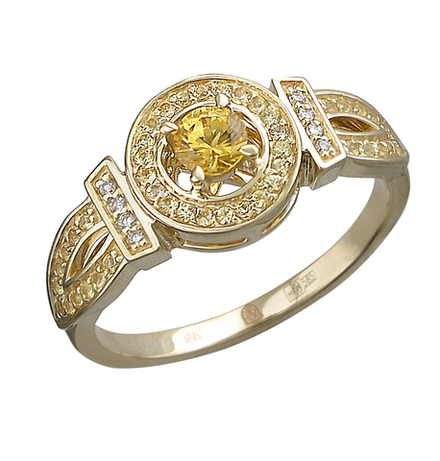 Кольцо с бриллиантами  из желтого золота JA-K-К6313081