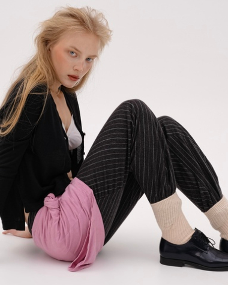 Носки в рубчик из шерсти ангоры Ветивер