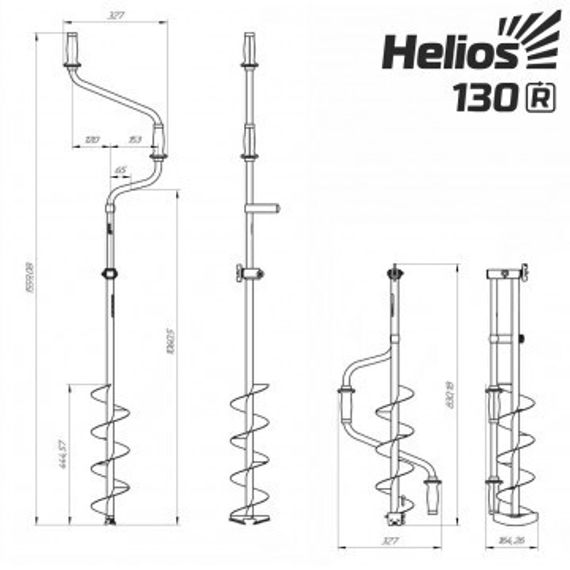 Ледобур HS-130DR правое вращение (LH-130RD) Helios (0)
