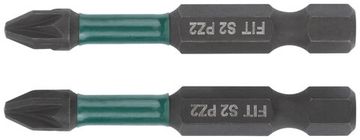 Биты кованые ударные, сталь S2, односторонние  50 мм PZ2, Профи 2 шт., блистер