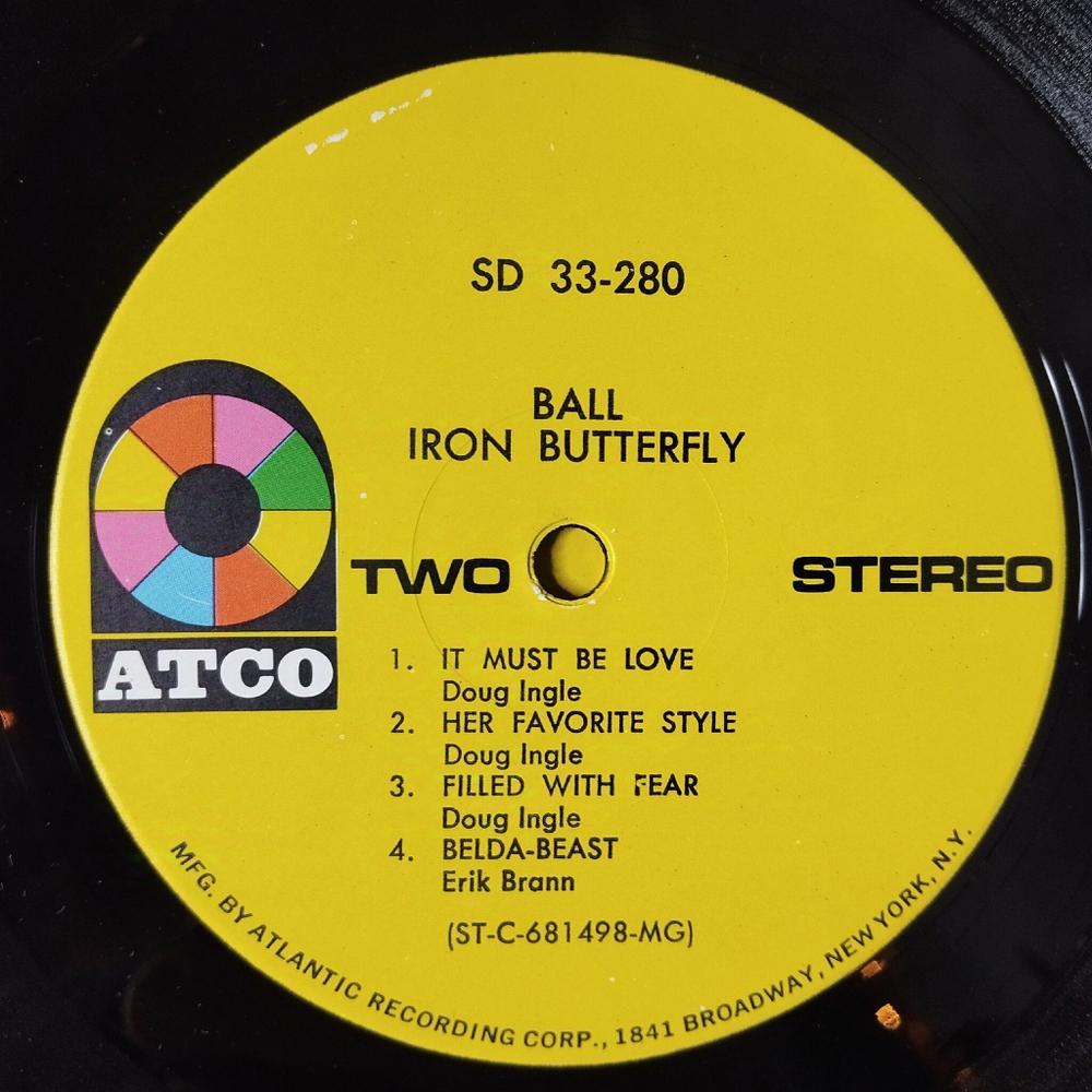 Винтажная виниловая пластинка LP Iron Butterfly Ball (USA 1969)