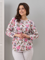 Костюм с брюками КБ-71/бежмеланж-розы