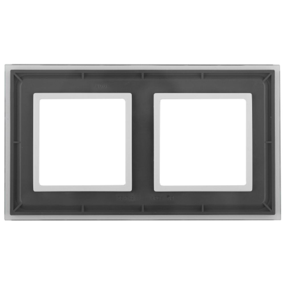 14-5102-00 ЭРА Рамка на 2 поста, стекло, Эра Elegance, прозрачный+бел