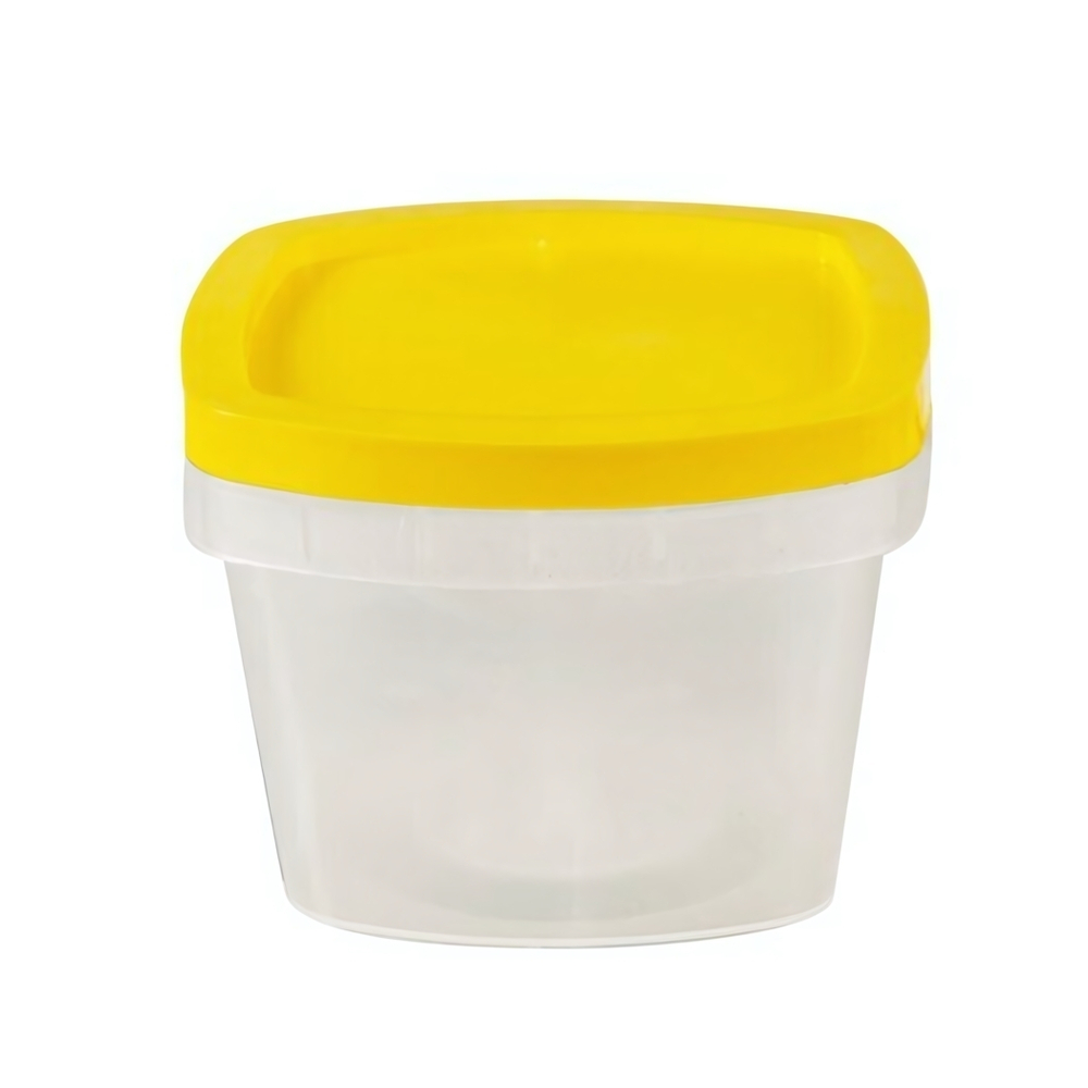 Банка 280 гр с герметичной крышкой (евро) (с цветной крышкой) прямоугольная