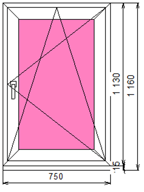 Пластиковое окно 1130 х 750 ТермА Эко