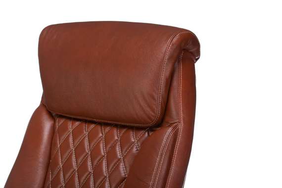 Кресло руководителя Бюрократ T-9924WALNUT светло-коричневый Leather Eichel кожа крестов. металл/дере