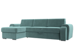 Диван угловой Лига-025 левый угол, Бирюзовый, Велюр, 119235L