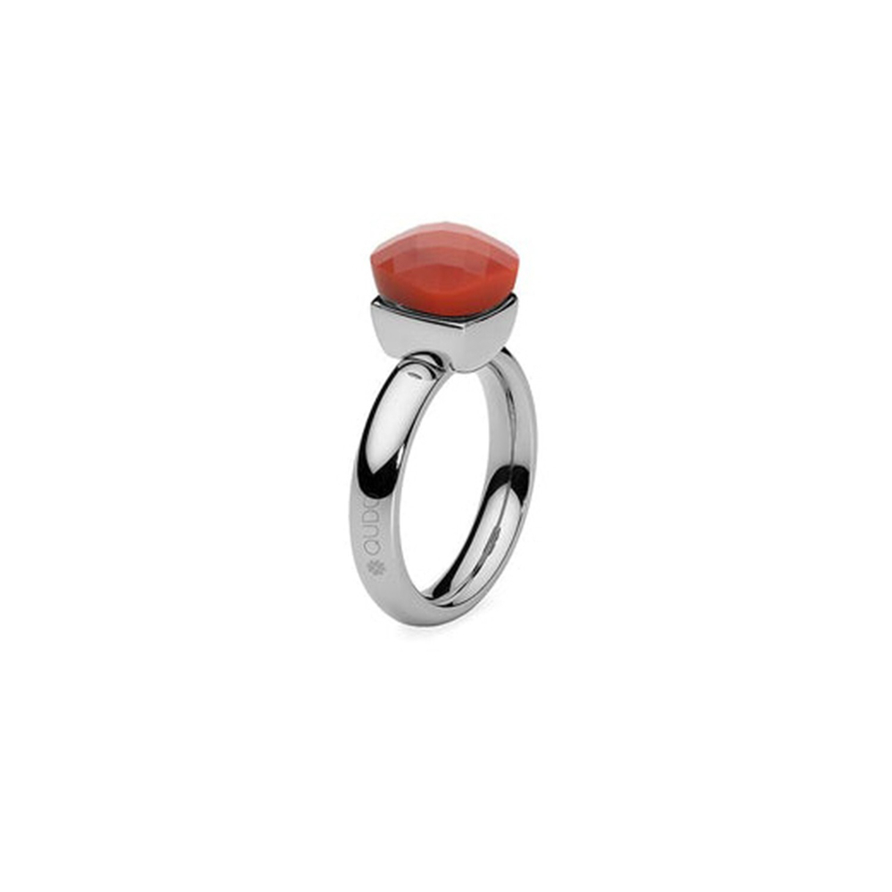Кольцо Qudo Firenze Red Tulip 17.2 мм 612032 R/S цвет красный, серебряный