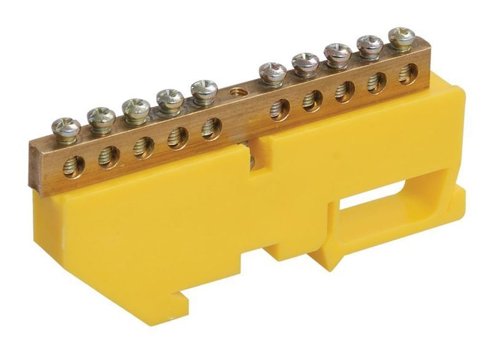 Шина PE "земля" на DIN-изол. ШНИ-8х12-24-Д-Ж IEK YNN10-812-24D-K05 Шина PE "земля" на DIN-изол. ШНИ-8х12-24-Д-Ж IEK YNN10-812-24D-K05