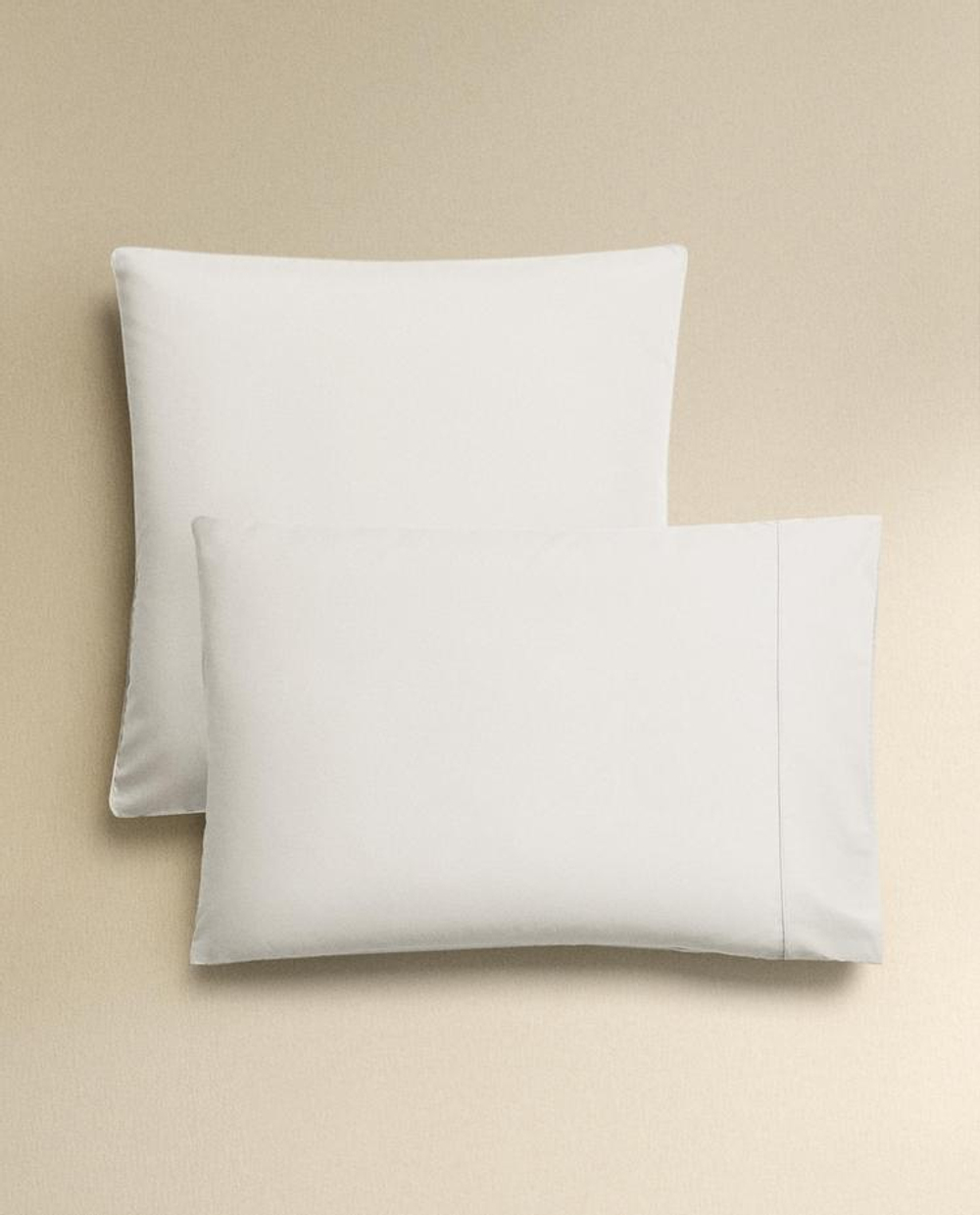 ZARA HOME НАВОЛОЧКА ИЗ ХЛОПКА ПЕРКАЛЬ (300 НИТЕЙ), БЕЛЫЙ