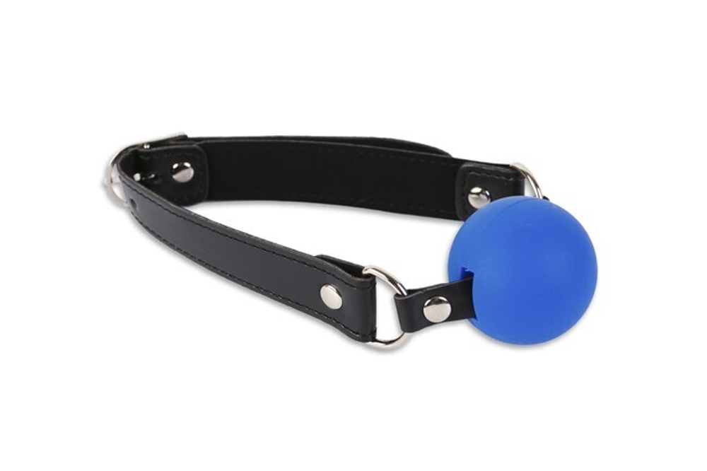 Кляп с синим шариком (Цвет: черный с синим)