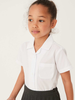 Рубашка школьная с коротким рукавом для девочки Next 701-959, 2 шт., Белый
