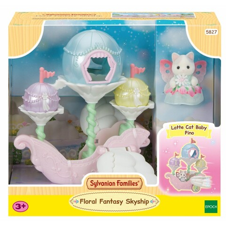 Sylvanian Families - Летающий транспорт цветочных фей + фигурка котенка Латте 5827