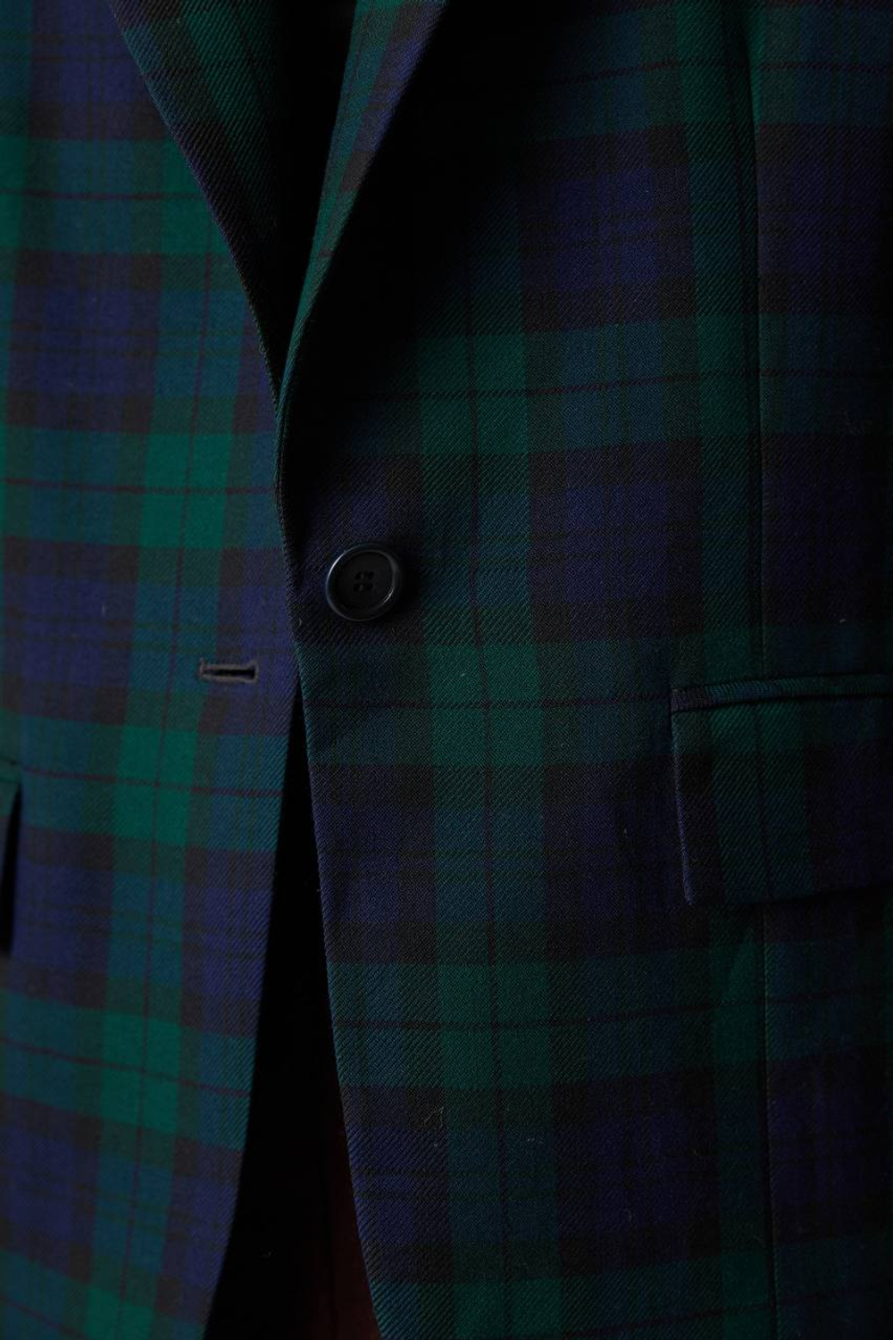 Винтажный жакет в сине-зеленую клетку