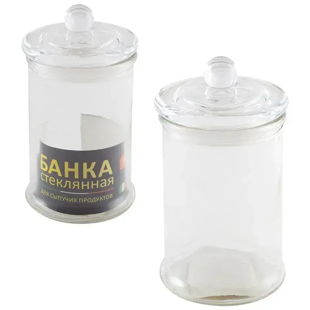 Банка стеклянная для сыпучих продуктов с крышкой BANCA, объем: 0.4 л