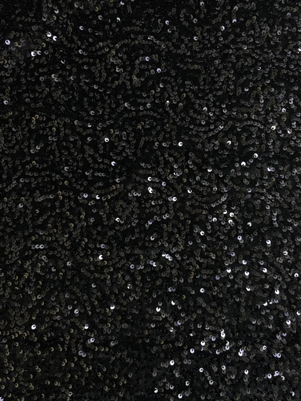 Бархат расшитый паетками, черный