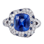 Кольцо с Сапфирами и Бриллиантами, R0211-0/6