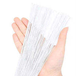 Проволока флористическая китайская №18 в белой тейп-ленте (1,2 * 36 см; 50 штук) /Проволока для рукоделия и творчества