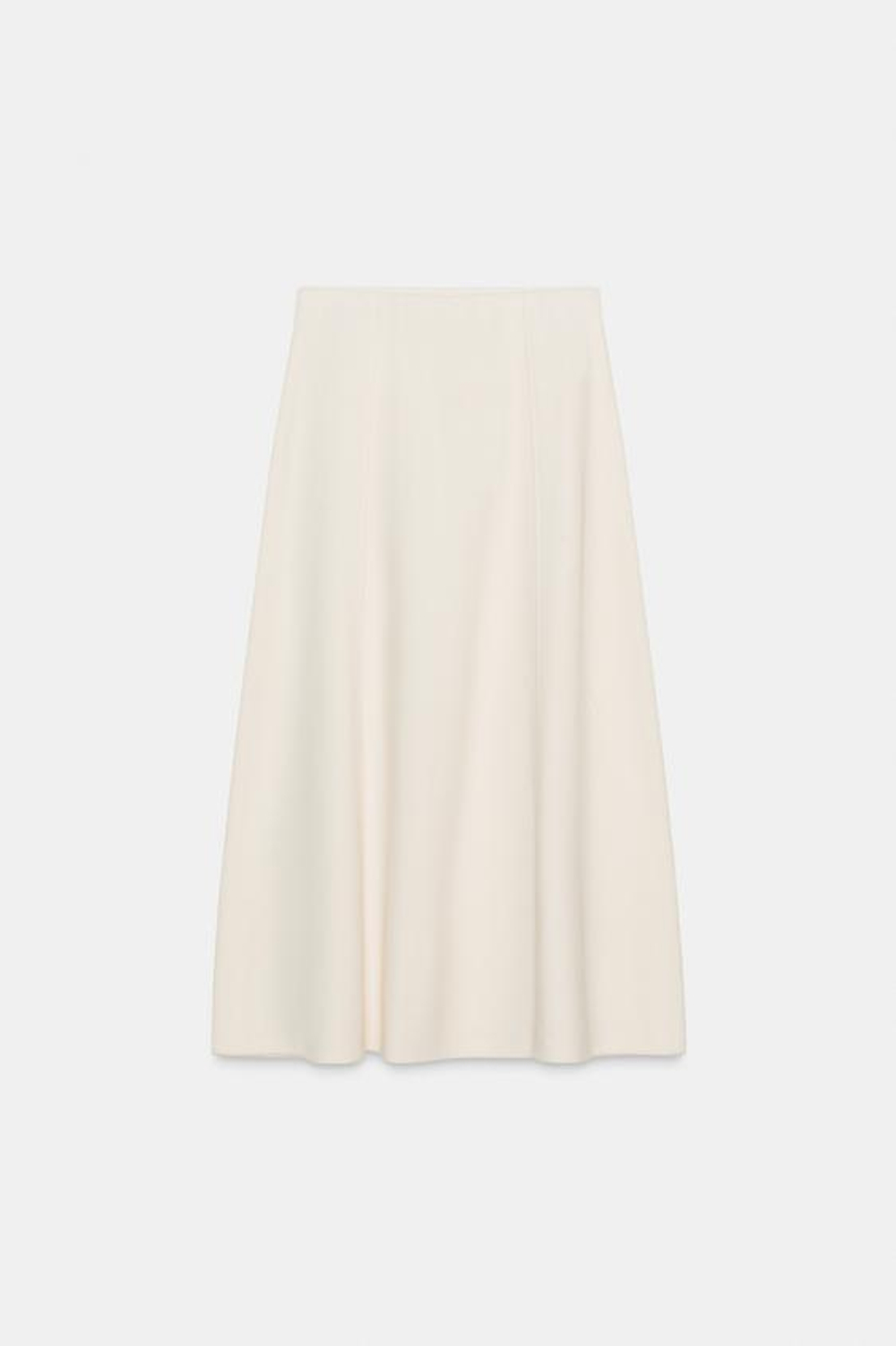 ZARA ДЛИННАЯ ЮБКА ИЗ МЯГКОЙ ТКАНИ, ЭКРЮ